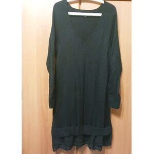 AMERICAN EAGLE OUTFITTERS Black Lace Hem Frill Short Sweater Dress Sz XXL Used